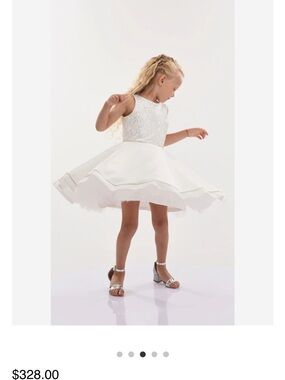 Tulle White Lace Bodice & Full Satin Tulle Skirt Flower Girl Dress